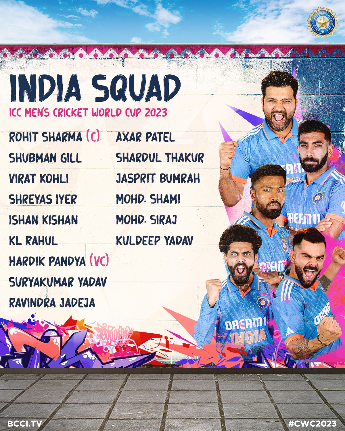 Team india For WC 2023